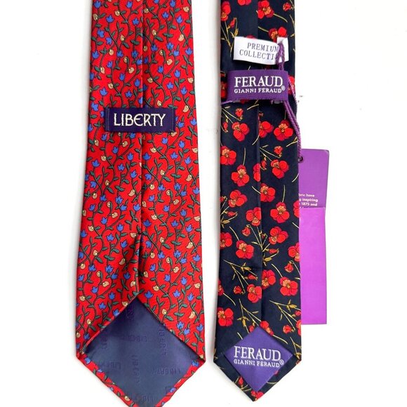 Liberty Fabric Set of 2 floral Silk Ties - Picture 7 of 10